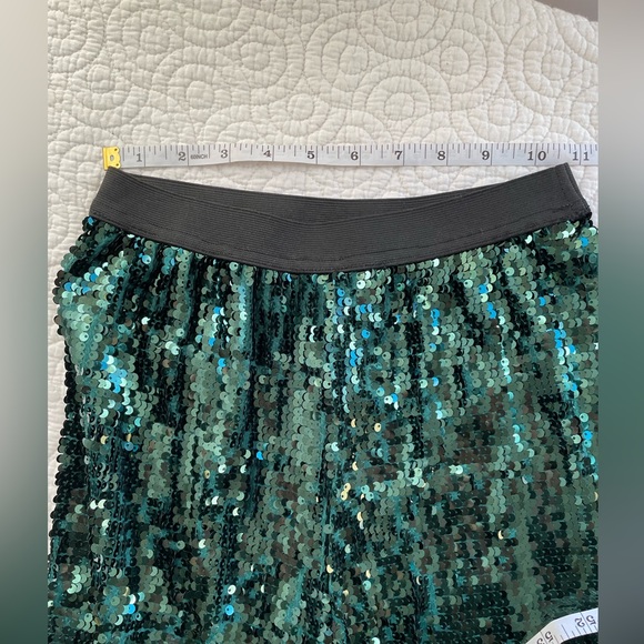 Primark Emerald Green Sequins Crop Pants small - Picture 4 of 7